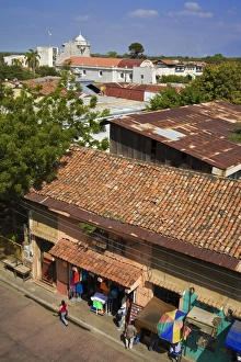 Nicaraguan Prints: View from Basilica de La Asuncion, City of Leon, Department of Leon, Nicaragua