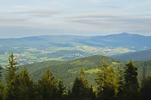 High Angles Prints: View of the Bavarian Forest, near Furth im Wald, Bavaria, Germany, Europe