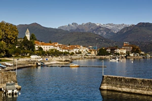 Baveno Prints: View over Baveno town, Lake Maggiore, Italian Lakes, Piedmont, Italy, Europe