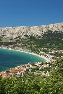View over bay, Baska, Krk Island, Kvarner Gulf, Croatia, Adriatic, Europe