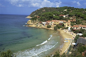 Elba Prints: View over bay and Biodola Beach