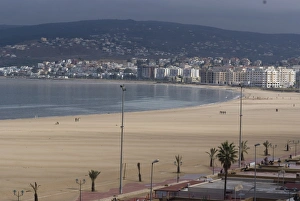 Tangiers Prints: View of the bay looking towards Spain, Tangiers, Morocco, North Africa, Africa