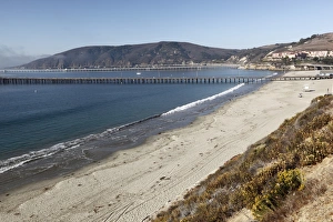 San Luis Obispo County Prints: View over beach, Avila Beach, San Luis Obispo County