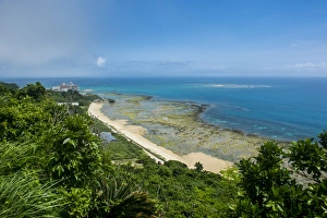 Okinawa Prints: View over the beach of the sacred site of Sefa Utaki, UNESCO World Heritage Site