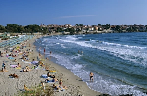 Black Sea Prints: View over beach, Sozopol, Black Sea coast, Bulgaria, Europe