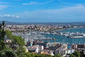 View from Bellver Castle over Palma, Mallorca, Balearic islands, Spain, Mediterranean, Europe