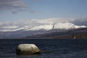 Images Dated 16th April 2008: View to Ben Nevis with snow from Loch Eil, near Fort William, Lochaber