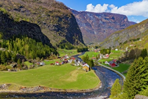 Pastoral Prints: View from the Bergen Railway route from Myrdal to the town of Flam, Vestland, Norway