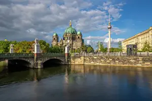 Mitte Prints: View of Berlin Cathedral, Berliner Fernsehturm and Spree river
