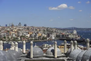 Golden Horn Prints: View of Beyoglu District, Golden Horn from Suleymaniye Mosque, UNESCO World Heritage Site