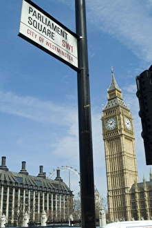 Parliament Square Prints: View of Big Ben, Parliament Square, London, England, United Kingdom, Europe