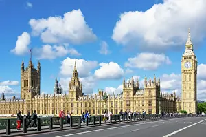 Famous Landmarks Prints: View towards Big Ben (The Elizabeth Tower) and the Palace of Westminster