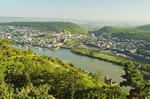 River Rhine Prints: View of Bingen and River Rhine, Rhineland-Palatinate, Germany, Europe
