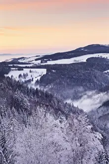 Black Forest Prints: View from Black Forest Highway to Glottertal Tal Valley at sunset