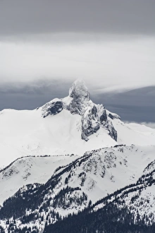 A view of Black Tusk from the peak of Whistler Mountain, British Columbia, Canada