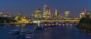 Pauls Cathedral London Prints: View of Blackfriars Bridge over the River Thames, St. Paul