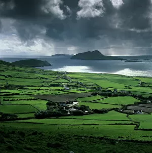 Farm Collection: View over Blasket Sound to the Blasket Islands and Slea Head, The Dingle Peninsula, County Kerry