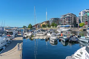 Public Space Prints: View of boats and architecture at the waterfront