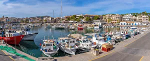 Sailboats Prints: View of boats in the harbour at Cala Rajada