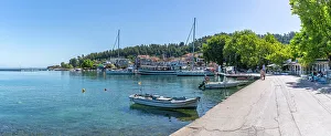 Sea View Prints: View of boats and harbour in Thassos Town