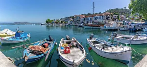 Thassos Town Prints: View of boats and harbour in Thassos Town