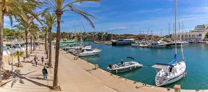 Sailboats Prints: View of boats in Port Manacor, Porto Cristo