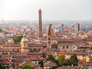 Bologna Prints: View of Bolognas cityscape from San Michele in Bosco, Bologna, Emilia Romagna, Italy