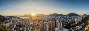 Typically Brazilian Prints: View over Botafogo towards the Sugarloaf Mountain at sunrise, Rio de Janeiro, Brazil