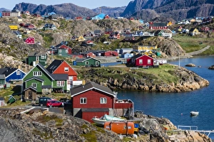 Sisimiut Prints: View of the brightly colored houses in Sisimiut, Greenland, Polar Regions