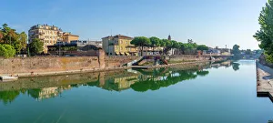 Rimini Prints: View of buildings and reflections on the Rimini Canal