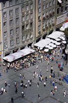 Marien Platz Prints: View over cafe from the City Hall