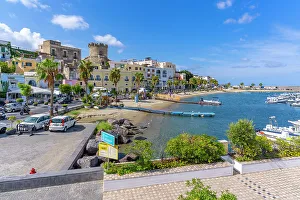 Bars Prints: View of cafes and bars on Via Marina, Forio, Island of Ischia, Campania, Italy, Europe