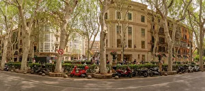 Parked Prints: View of cafes on Paseo del Borne