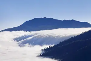 La Palma Prints: View from Caldera de Taburiente at cloud waterfall of Cumbre Nueva, Parque Nacional