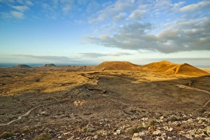 Images Dated 9th August 2010: View from Calderon Honda crater of lava rock ruins and volcanic cones of the north, Lajares