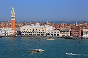 Gothic Style Prints: View towards Campanile and Doges Palace, Venice, UNESCO World Heritage Site, Veneto