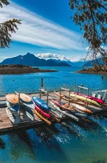 Squamish Prints: View of canoe boat dock in How Sound at Furry Creek off The Sea to Sky Highway near Squamish