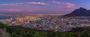 Signal Hill Prints: View of Cape Town from Signal Hill at dusk, Cape Town, Western Cape, South Africa, Africa