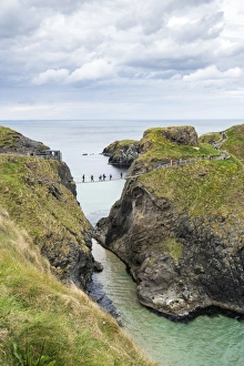 Holiday Maker Prints: View of the Carrick a Rede Rope Bridge, Ballintoy, Ballycastle, County Antrim, Ulster
