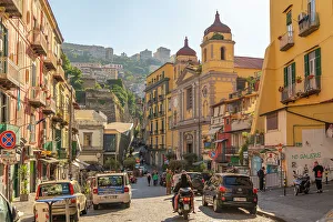 Scooter Prints: View of Castel Sant'Elmo and architecture on Via Montesanto