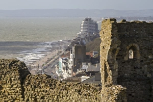 Hastings Prints: View from castle, Hastings, Sussex, England, United Kingdom, Europe