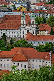 Homes Prints: View from Castle hill showing rooftops
