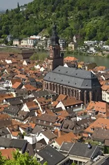 View from the castle over the old city of Heidelberg and the River Neckar