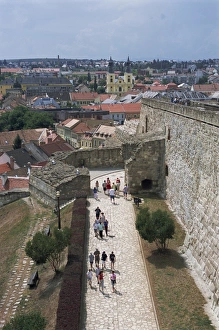 Eger Prints: View from Castle over town and castle ramparts