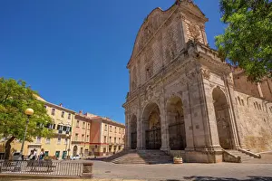 View of Cathedral di San Nicola (Duomo) in Piazza Duomo in Sassari, Sassari, Sardinia, Italy, Mediterranean, Europe