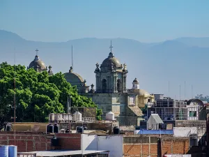 Mexican Prints: View towards the Cathedral of Our Lady of the Assumption