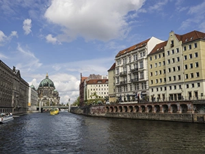 River Spree Prints: View towards the Cathedral from the River Spree, Berlin, Germany, Europe