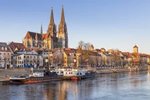 Regensburg Prints: View to the Cathedral of St. Peter, Regensburg, Bavaria, Germany, Europe