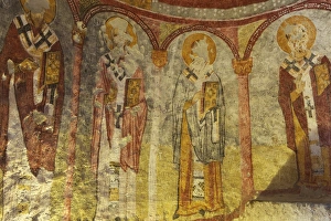 Images Dated 15th August 2010: View of ceiling with fresco painting in a cave church, Goreme open air museum, Cappadocia