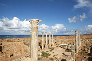 Decline Prints: View from the central basilica, Apollonia, Libya, North Africa, Africa